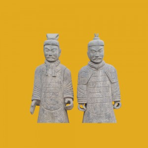 Custom marmer alam Batu Hirup ukuranana patung prajurit terracotta