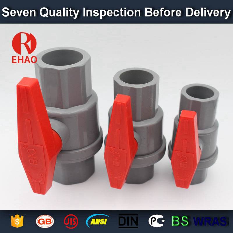 Professional factory selling
  1-1/2” (50mm)  plastic PVC pvc 2-piece ball valve ABS hadle socket slip x slip solvent, thread x thread assembly Wholesale to Amsterdam