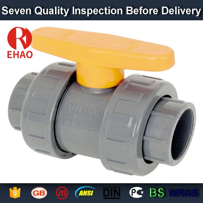 20 Years manufacturer
 2” PVC True union slip X slip ball valve, T/T thread end sch 80 PVC Supply to Gambia