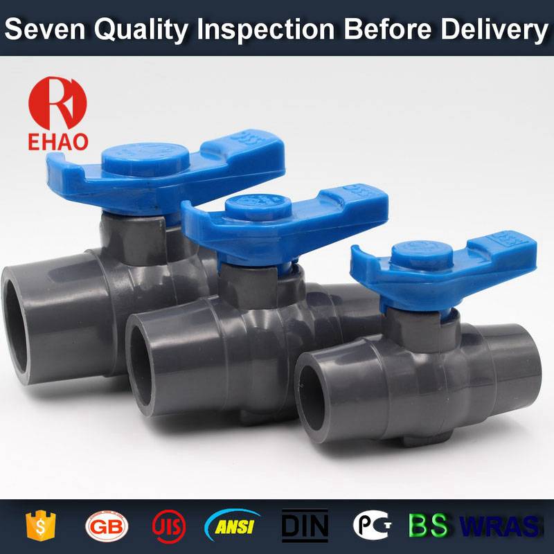 21 Years Factory
 3/4”(25mm)  PVC round compact ball valve solvent socket, shc. 40 slip x slip Supply to Botswana