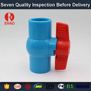 1”(32mm)  PVC round compact ball valve solvent socket, shc. 40 slip x slip
