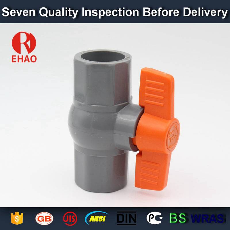 14 Years Manufacturer
 3/4” (25) glue end PVC octagonal compact ball valve solvent socket Factory in Mozambique
