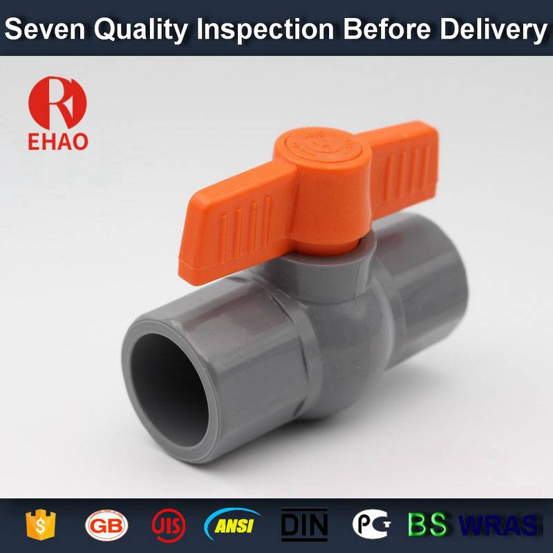 6 Years Factory
 1/2” (20) PVC octagonal compact ball valve solvent socket Factory for Czech