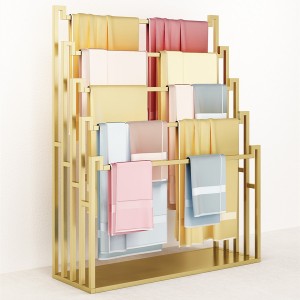 Gold Functional Scarf Display Rack 5-layer Standing Cloth Rack
