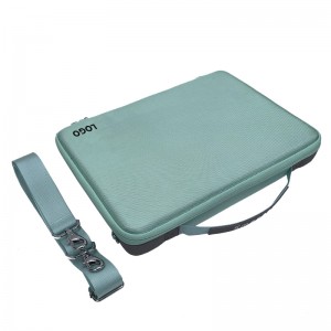 Oanpaste hege kwaliteit Oxford Leather EVA Protective Carry Case foar Macbook Ipad