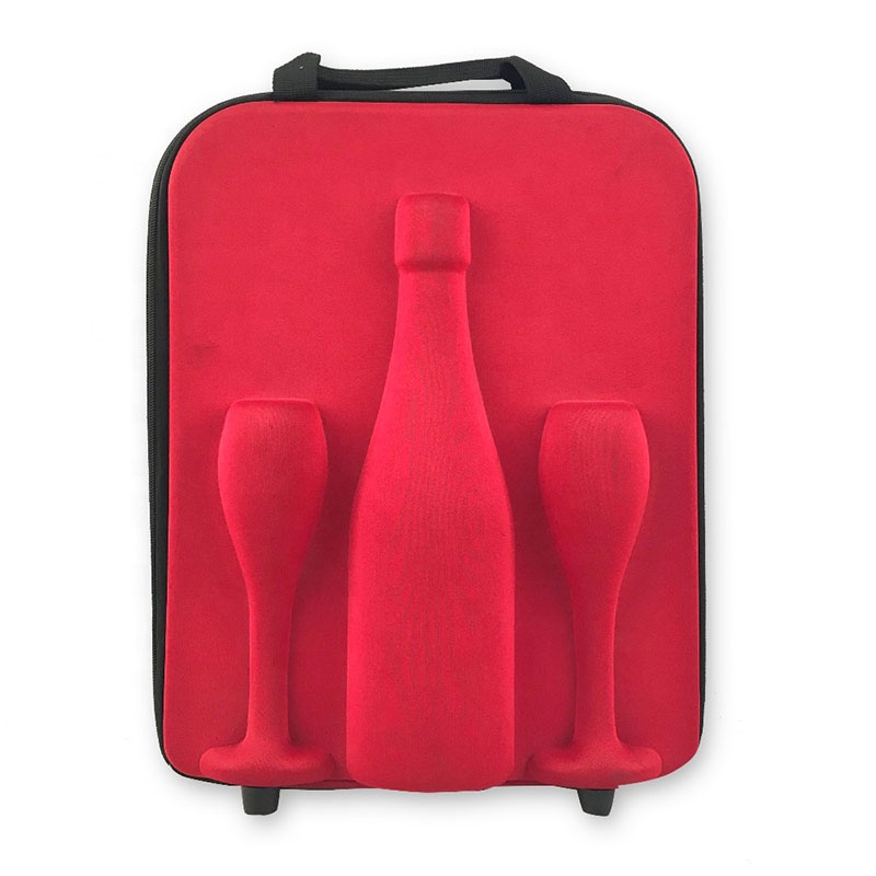 شیشه‌های نمایشگر EVA محافظ پوسته سخت کارخانه‌ای که جعبه شامپاین مسافرتی برای شراب حمل می‌کنند تصویر ویژه