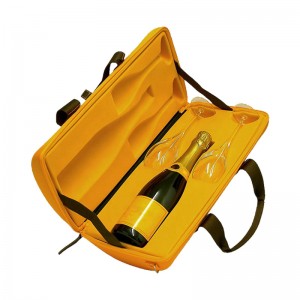 Фабрички прилагодени чаши со заштитна тврда школка EVA дисплеј што носат патничко футрола за шампањ за вино