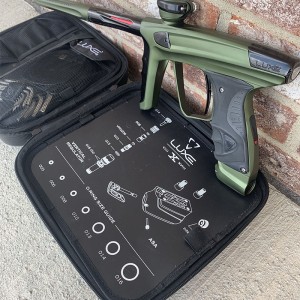 Caixa de marcadors de luxe per a pistola de paintball de fibra de carboni negre