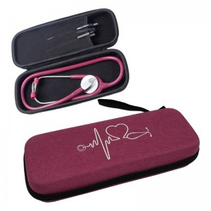หูฟังทางการแพทย์แบบพกพากล่องเก็บกระเป๋าเดินทาง EVA สำหรับหูฟังของแพทย์โรคหัวใจ 3M กระเป๋าถือหนัง Pu
