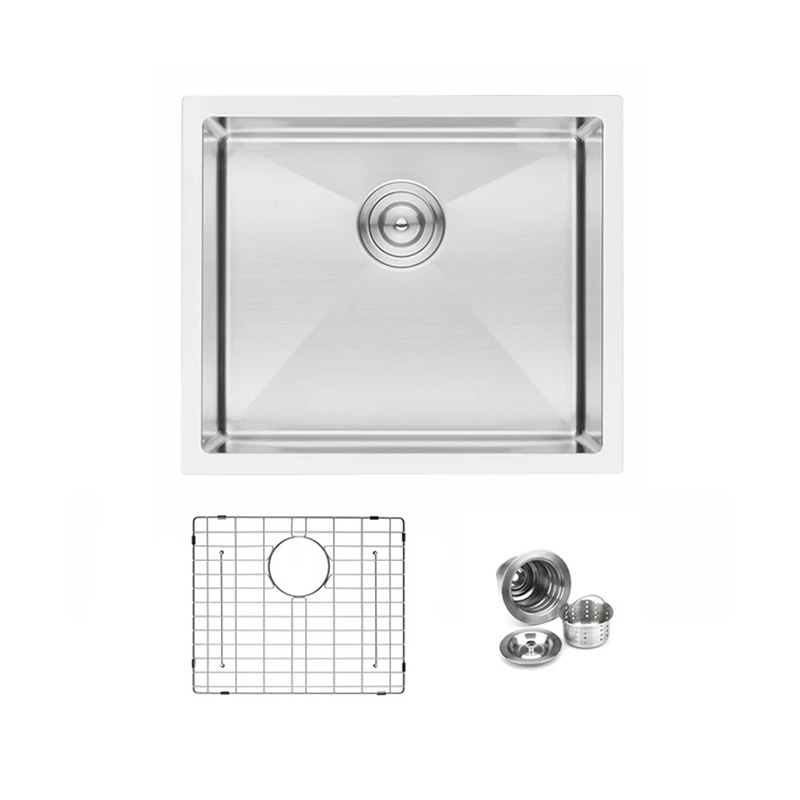 Square Single Bowl Stainless Steel Sink Customized 304 Handmade Kitchen Sink