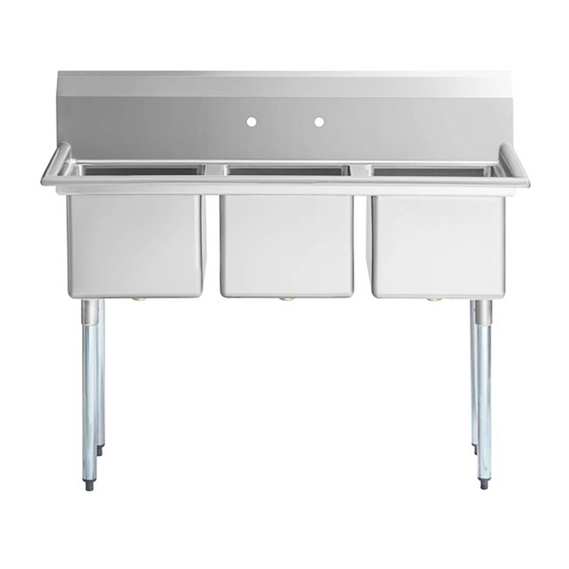 Multifunctional Integrated Height Adjustable Stainless Steel Commercial Handmade sink With Triple Bowls Featured Image