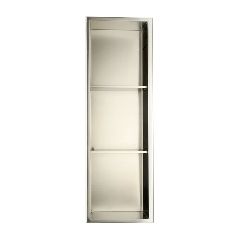 New Style Easy Installation Storage Shelf Triple Recessed Stainless Steel Shower Shelf in Wall