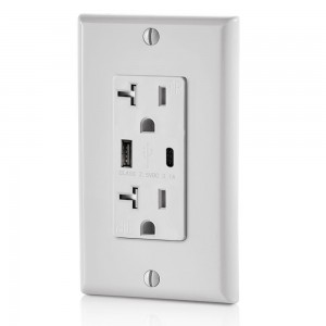 Good Quality Gfci Outlet With Usb Ports - FTR20C-3100 Dual USB Charger Type A +C Wall Outlet 20Amp Receptacle – Fahint