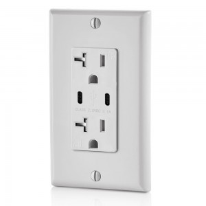 Special Price for Wall Socket With Usb C - FTR20DC-3100 Dual USB Charger Type C Wall Outlet 20Amp Receptacle – Fahint