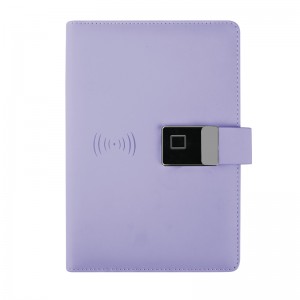 Newest design wireless power bank with fingerprint lock A5 notebook