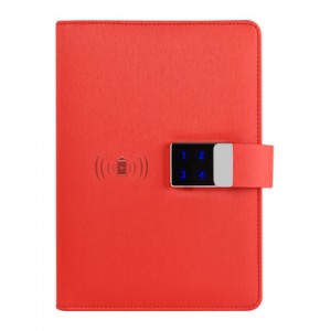 New design 10000mah power bank diary with  Digital password lock wireless charger notebook for school