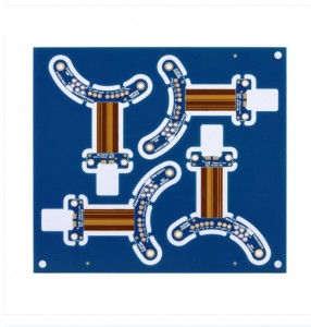 Placa de circuito de placa base rígida-flex azul