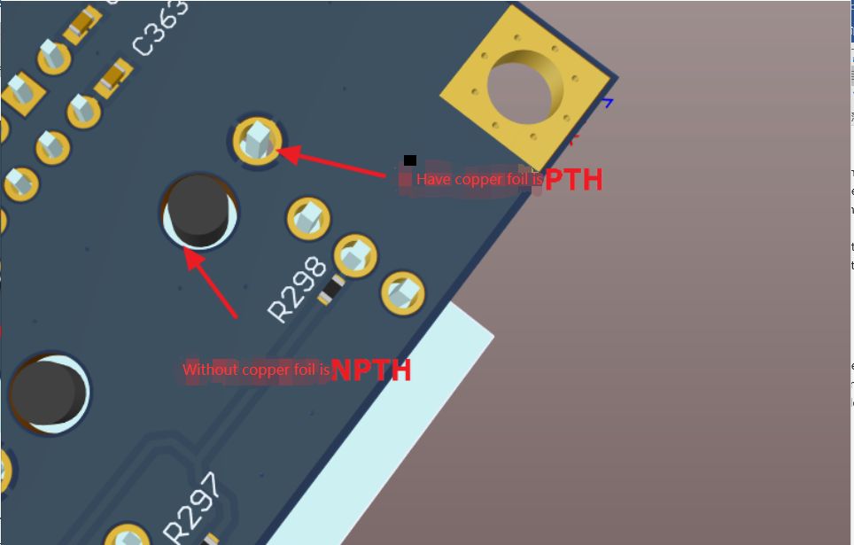 A diferença de PTH NPTH em PCB através de furos