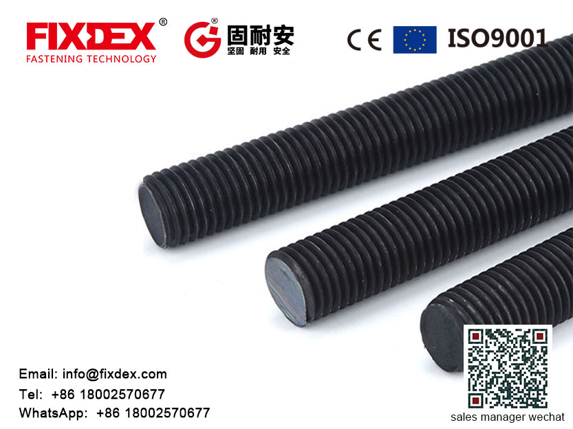 Chinese Professional Din975 - Class 12.9 black oxide carbon steel full thread Thread Rod DIN975 – FIXDEX