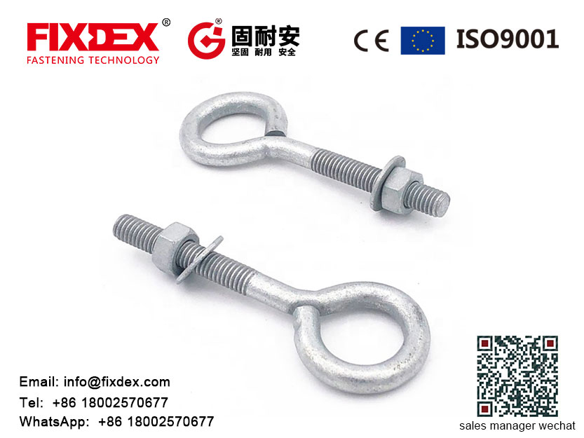 5/8-11 x 8" Carbon Steel or Stainless Steel Hook Bolt