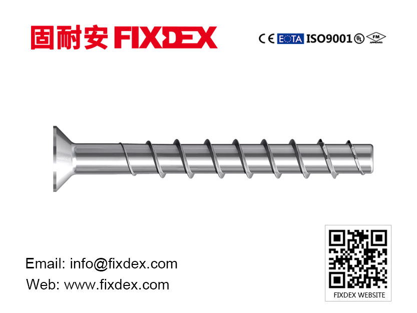 Countersunk head stainless steel concrete screw