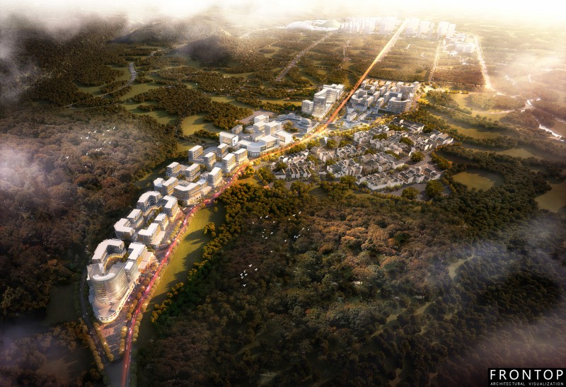 High definition 3d Rendering For City Plan -
 Zhenfeng Urban – Frontop