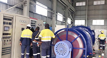 The 2*2MW Francis Turbine Generator Unit ordered by a customer from Papua New Guinea last year has finally been commissioned and is running perfectly.
Because customers do not have a professional team for mechanical and electrical installation, they entrust us to provide installation guidance and commissioning services for them.