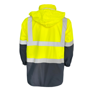 Ripstop မြင့်မားသောမြင်နိုင်စွမ်း Rain Gear Safety Jacket