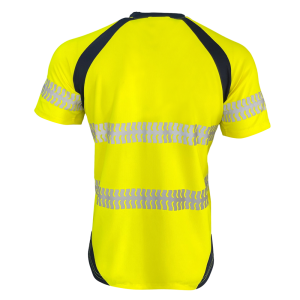 Awọn ọkunrin High Vis Safety Work T Shirt Reflective Kukuru Sleeve