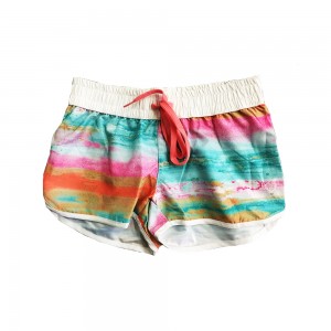 Ụmụ nwanyị High Waistband Sublimation Printing Board Shorts Beach Shorts