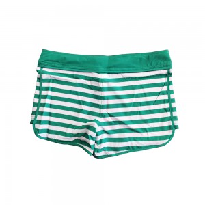 Shorts de placa de cintura sólida com impressão listrada Shorts de praia para senhoras e meninas