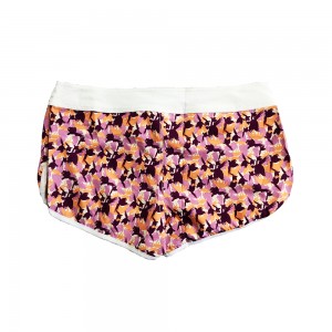 Tavola di cintura solida stampata à sublimazione cù cordone Shorts Shorts da spiaggia per donne è ragazze
