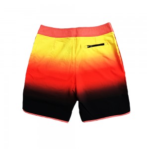 Shorts de praia com mudança gradual de design tropical, calções de banho para prancha de banho