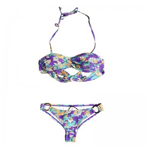 Bikinių maudymosi kostiumėlių rinkinys Moteriški maudymosi kostiumėliai Trikampis maudymosi kostiumėlis