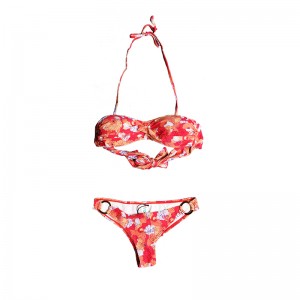 Bikinių maudymosi kostiumėlių rinkinys Moteriški maudymosi kostiumėliai Trikampis maudymosi kostiumėlis