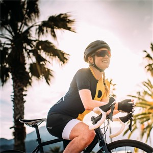 Damska koszulka rowerowa z krótkim rękawem i sublimowanymi panelami