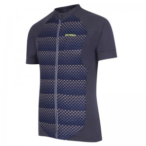 Camisa de ciclismo de desempenho masculino manga curta com painéis sublimados