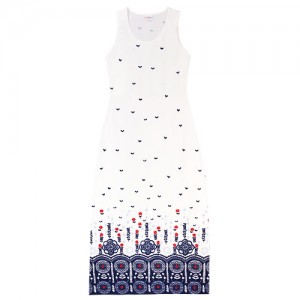 Fashion one-piece long dress in Spring and Summer Women with heart-sharp printing