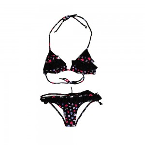 Ladies' Digital printing Bikinis Swimsuit Swimwear Triangle Bathing Suit nga adunay flaps