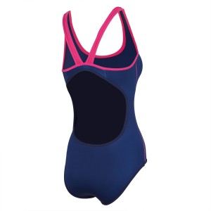 Kulur solidu tan-nisa Beach Suit Bikini Sports Suit biċċa waħda Swimsuit Swimwear bi stampar tal-gomma