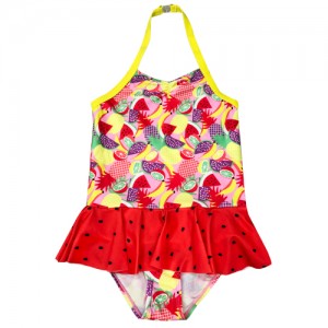 Gadis desain cetak bunga One piece Swimsuit Sport Bikini Swimwear