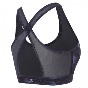 Impresión por sublimación del sujetador deportivo de yoga para mujer con paneles de malla