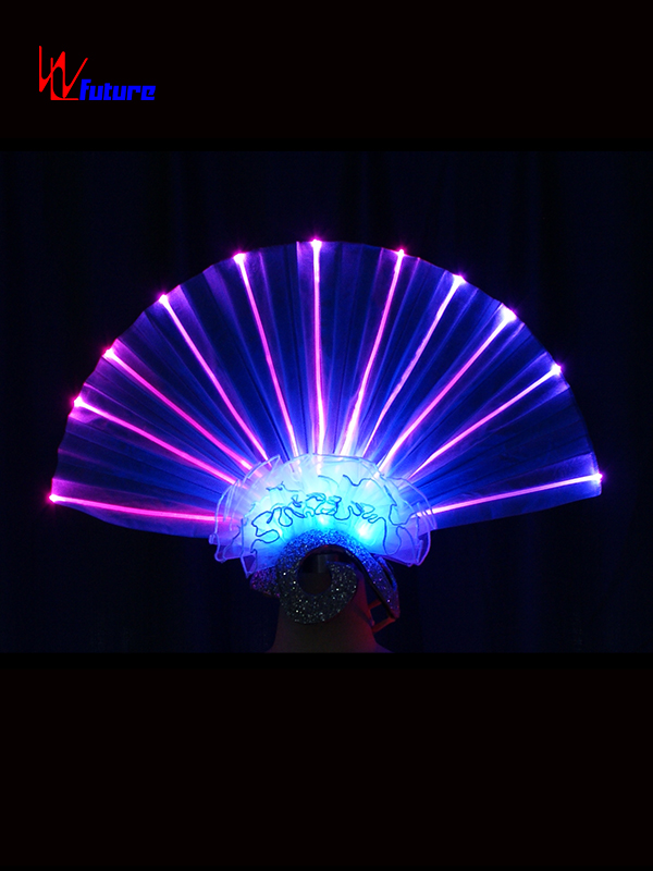 New style LED light up fan shape headdress for dance show WL-0175 Featured Image