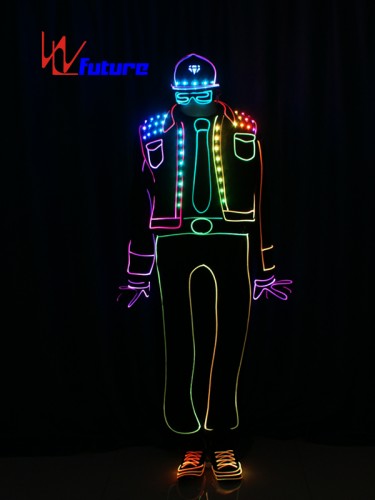 Light Balance Tron Dance Costume Wireless Control LED Light Up Clothing WL-0194