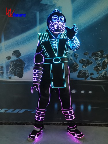 Future fiber optic lights up dance suit costume with mask WL-0262