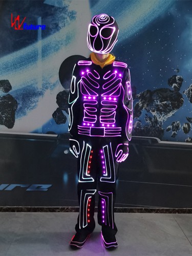 433 Wireless controlled LED & fiber optic tron dance suit costume WL-0263