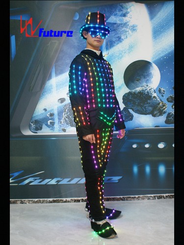 Dance stage wear LED Pixel costumes with hat,glasses,shoes WL-0106