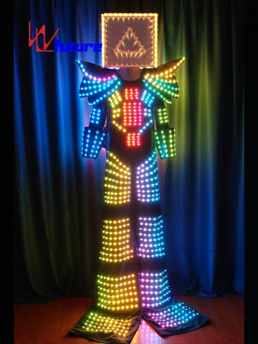LED Stilts Walkers’ Robot Suit With 3D Cube Head WL-0131