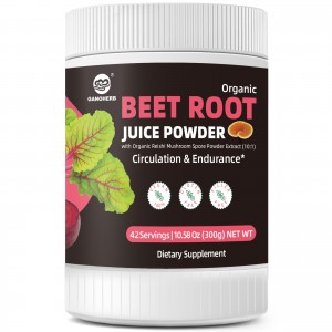 GANOHERB High Concentrated Organic Beet Root Juice Powder with Reishi Mushroom Spore Powder Extract for Circulation
