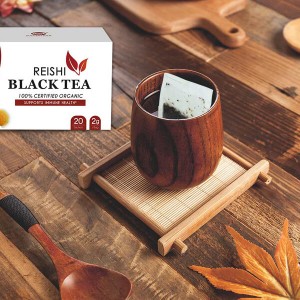 Økologisk sort te med Ganoderma lucidum
